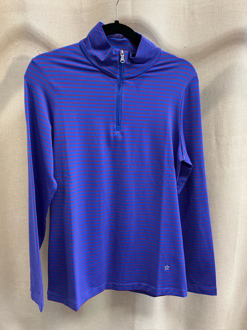 Lohla Sport The Sherri Striped Long Sleeve Quarter Zip Riviera
